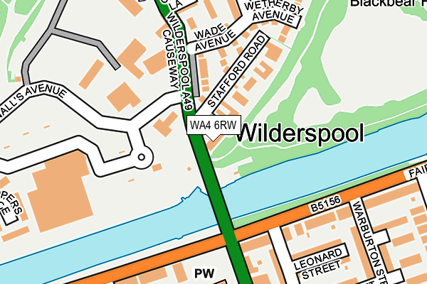 WA4 6RW map - OS OpenMap – Local (Ordnance Survey)