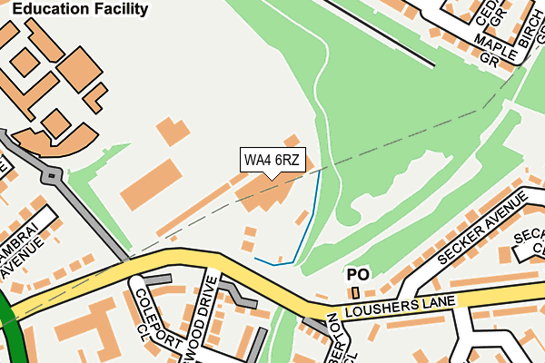 WA4 6RZ map - OS OpenMap – Local (Ordnance Survey)