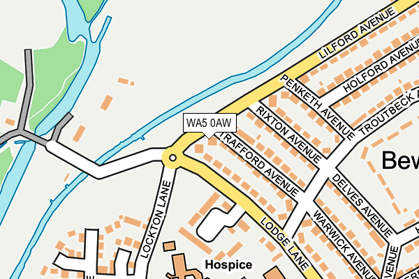 WA5 0AW map - OS OpenMap – Local (Ordnance Survey)