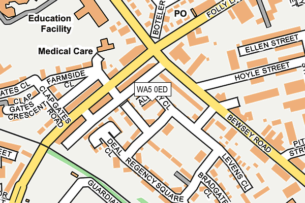 WA5 0ED map - OS OpenMap – Local (Ordnance Survey)