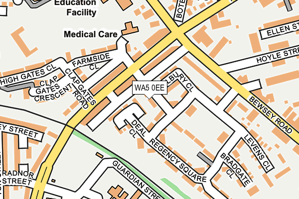 WA5 0EE map - OS OpenMap – Local (Ordnance Survey)