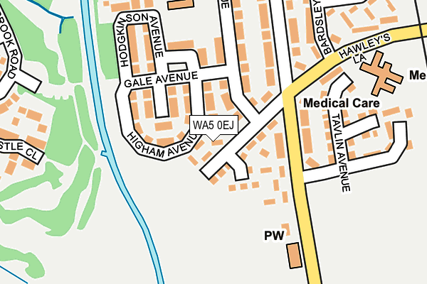 WA5 0EJ map - OS OpenMap – Local (Ordnance Survey)