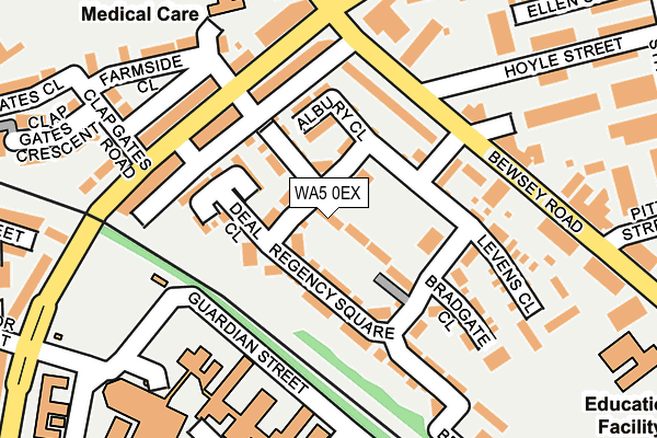 WA5 0EX map - OS OpenMap – Local (Ordnance Survey)