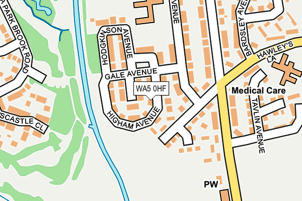 WA5 0HF map - OS OpenMap – Local (Ordnance Survey)