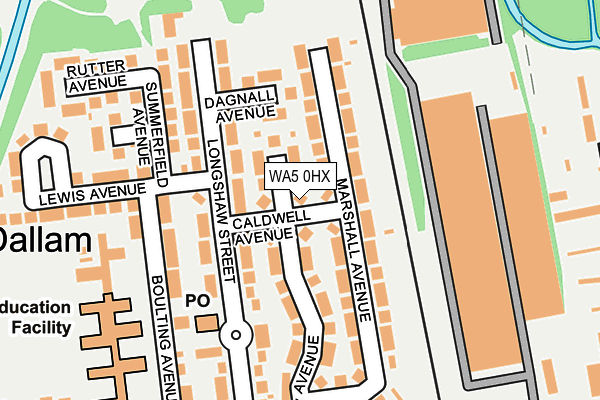 WA5 0HX map - OS OpenMap – Local (Ordnance Survey)