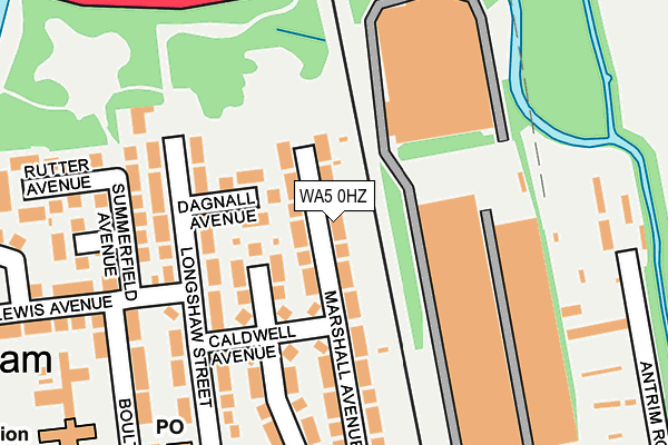 WA5 0HZ map - OS OpenMap – Local (Ordnance Survey)