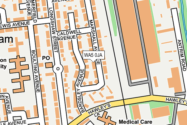 WA5 0JA map - OS OpenMap – Local (Ordnance Survey)