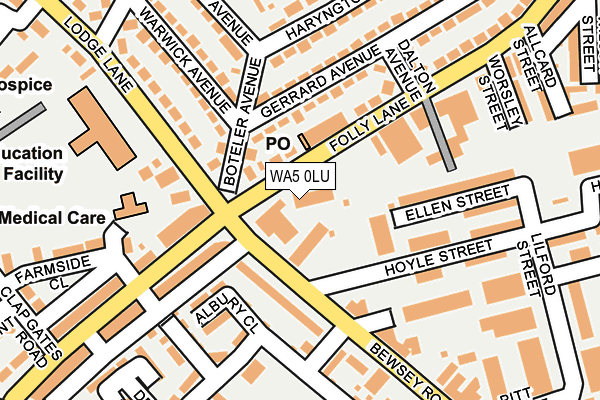 WA5 0LU map - OS OpenMap – Local (Ordnance Survey)