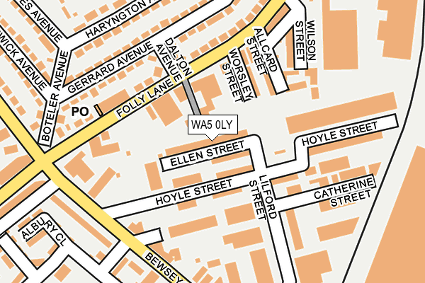 WA5 0LY map - OS OpenMap – Local (Ordnance Survey)