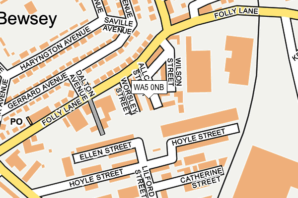 WA5 0NB map - OS OpenMap – Local (Ordnance Survey)