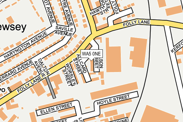 WA5 0NE map - OS OpenMap – Local (Ordnance Survey)