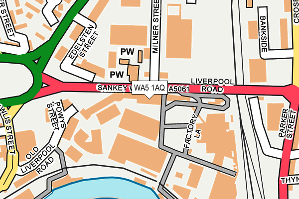 WA5 1AQ map - OS OpenMap – Local (Ordnance Survey)