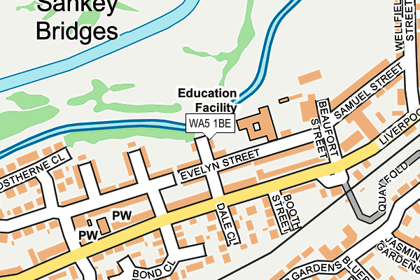 WA5 1BE map - OS OpenMap – Local (Ordnance Survey)