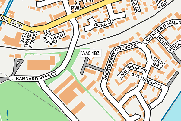 WA5 1BZ map - OS OpenMap – Local (Ordnance Survey)