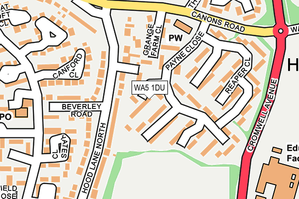 WA5 1DU map - OS OpenMap – Local (Ordnance Survey)