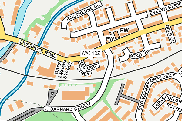 WA5 1DZ map - OS OpenMap – Local (Ordnance Survey)
