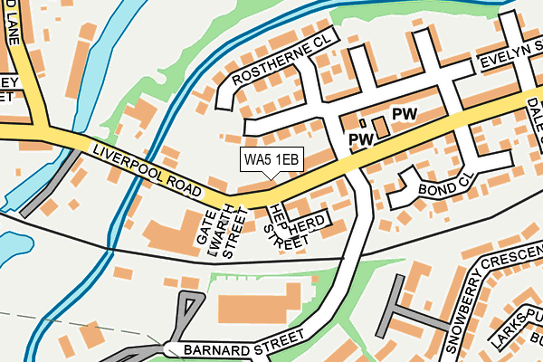 WA5 1EB map - OS OpenMap – Local (Ordnance Survey)