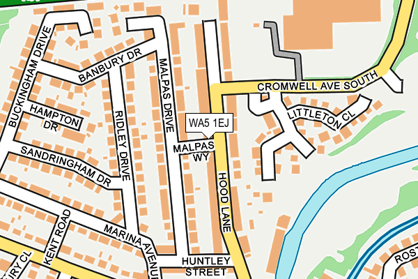 WA5 1EJ map - OS OpenMap – Local (Ordnance Survey)
