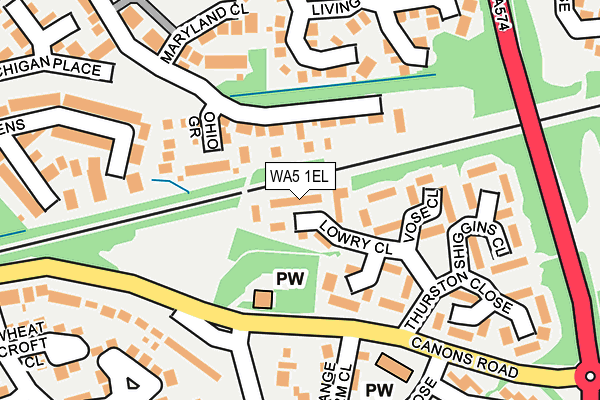 WA5 1EL map - OS OpenMap – Local (Ordnance Survey)
