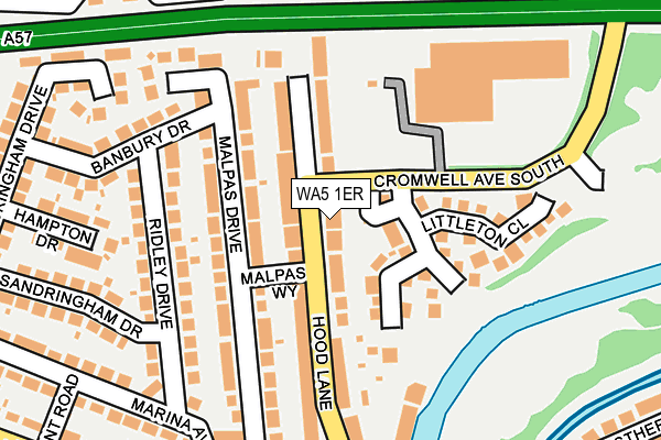 WA5 1ER map - OS OpenMap – Local (Ordnance Survey)