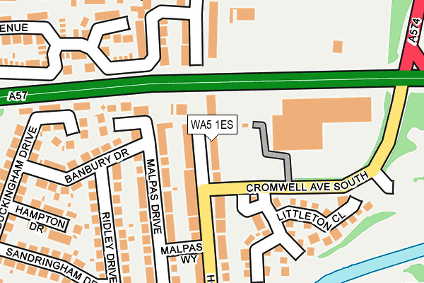 WA5 1ES map - OS OpenMap – Local (Ordnance Survey)