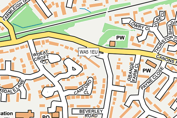 WA5 1EU map - OS OpenMap – Local (Ordnance Survey)