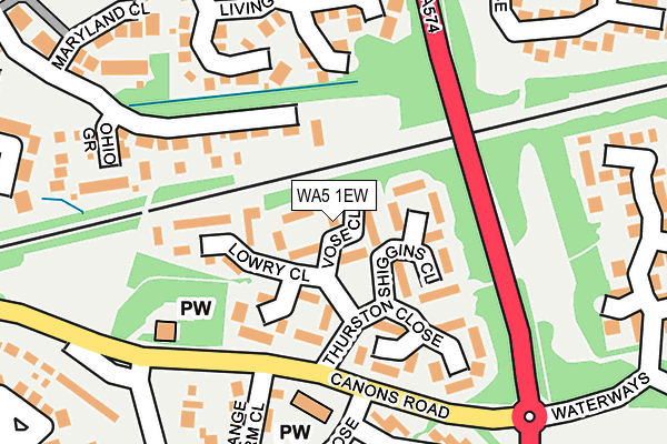 WA5 1EW map - OS OpenMap – Local (Ordnance Survey)