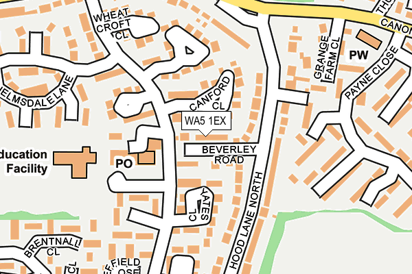 WA5 1EX map - OS OpenMap – Local (Ordnance Survey)