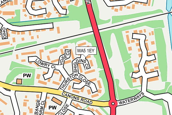 WA5 1EY map - OS OpenMap – Local (Ordnance Survey)