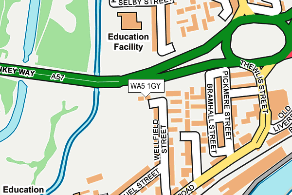 WA5 1GY map - OS OpenMap – Local (Ordnance Survey)