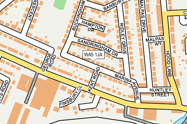 WA5 1JA map - OS OpenMap – Local (Ordnance Survey)