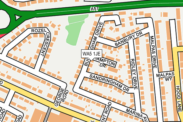 WA5 1JE map - OS OpenMap – Local (Ordnance Survey)
