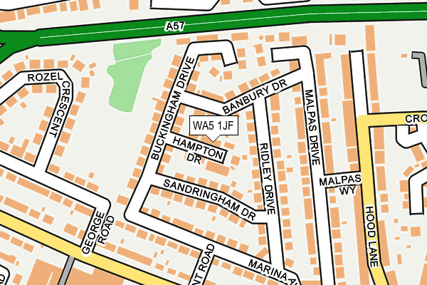 WA5 1JF map - OS OpenMap – Local (Ordnance Survey)