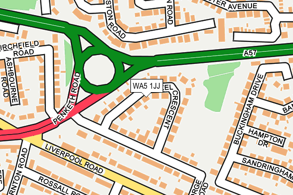 WA5 1JJ map - OS OpenMap – Local (Ordnance Survey)