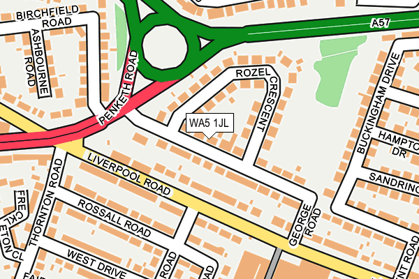 WA5 1JL map - OS OpenMap – Local (Ordnance Survey)