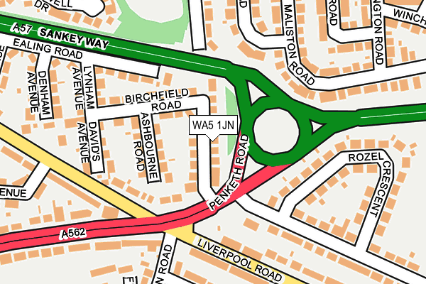 WA5 1JN map - OS OpenMap – Local (Ordnance Survey)