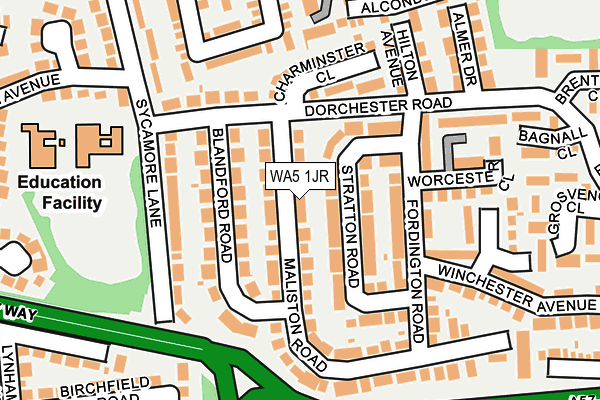 WA5 1JR map - OS OpenMap – Local (Ordnance Survey)