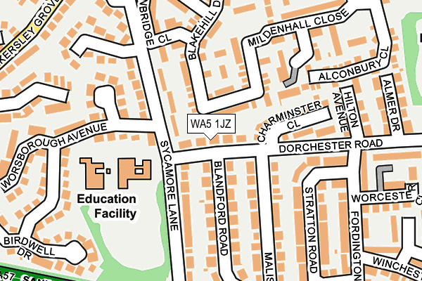 WA5 1JZ map - OS OpenMap – Local (Ordnance Survey)