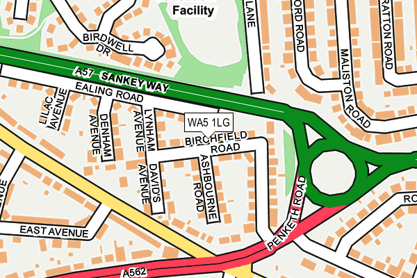 WA5 1LG map - OS OpenMap – Local (Ordnance Survey)