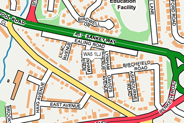 WA5 1LJ map - OS OpenMap – Local (Ordnance Survey)
