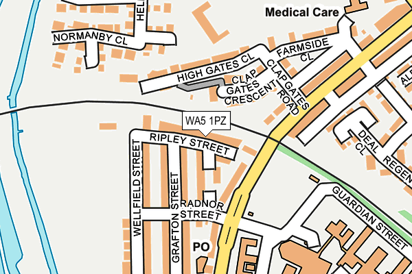 WA5 1PZ map - OS OpenMap – Local (Ordnance Survey)