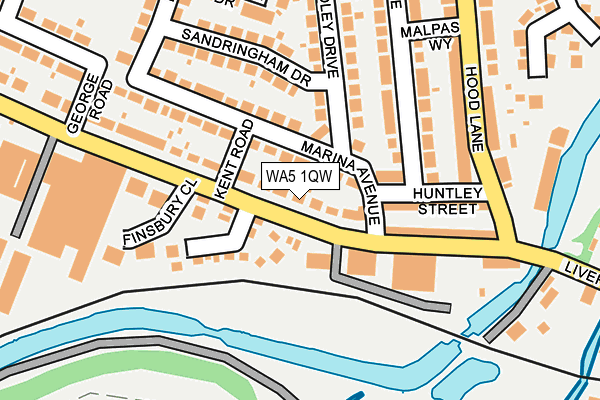 WA5 1QW map - OS OpenMap – Local (Ordnance Survey)