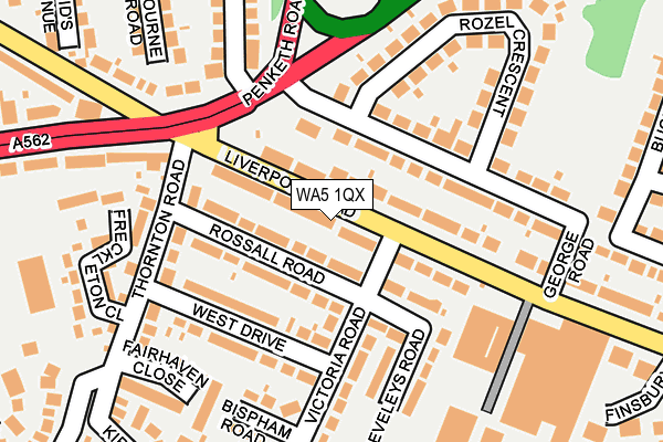 WA5 1QX map - OS OpenMap – Local (Ordnance Survey)