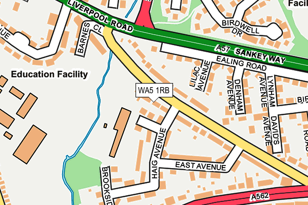 WA5 1RB map - OS OpenMap – Local (Ordnance Survey)