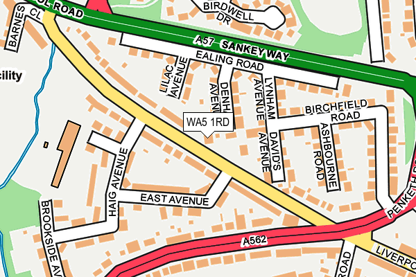 WA5 1RD map - OS OpenMap – Local (Ordnance Survey)