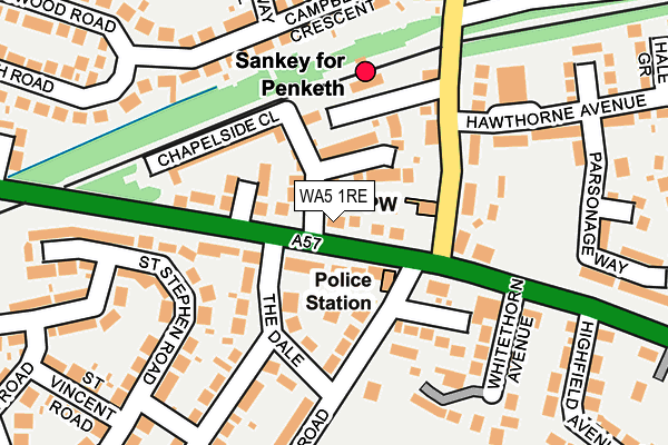 WA5 1RE map - OS OpenMap – Local (Ordnance Survey)