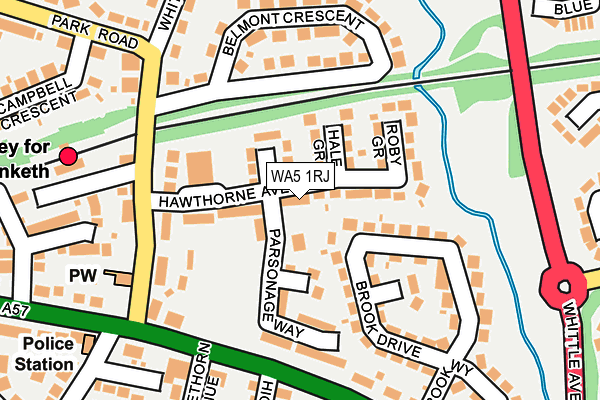 WA5 1RJ map - OS OpenMap – Local (Ordnance Survey)
