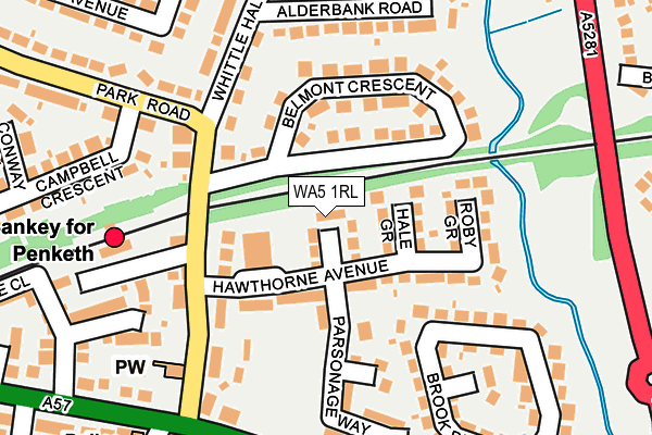 WA5 1RL map - OS OpenMap – Local (Ordnance Survey)