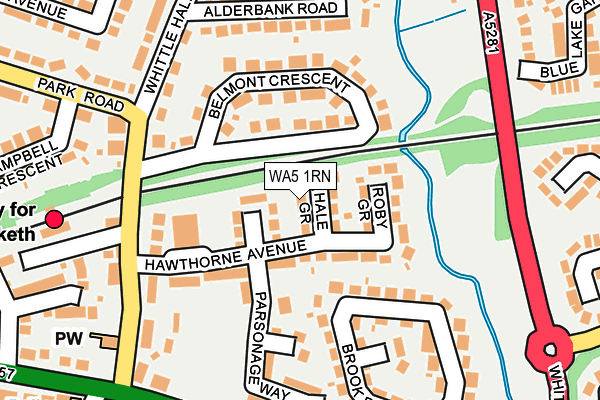 WA5 1RN map - OS OpenMap – Local (Ordnance Survey)