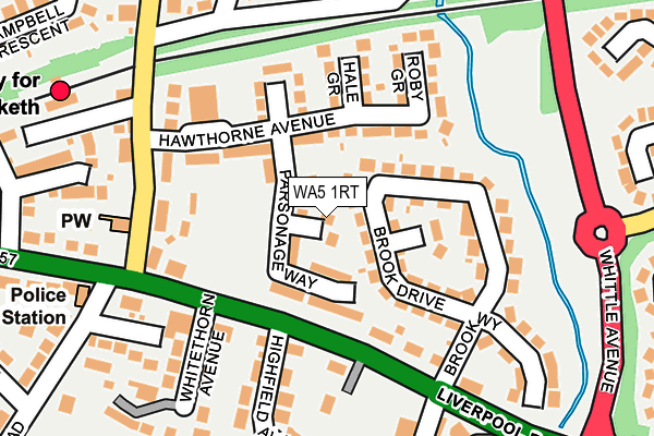 WA5 1RT map - OS OpenMap – Local (Ordnance Survey)